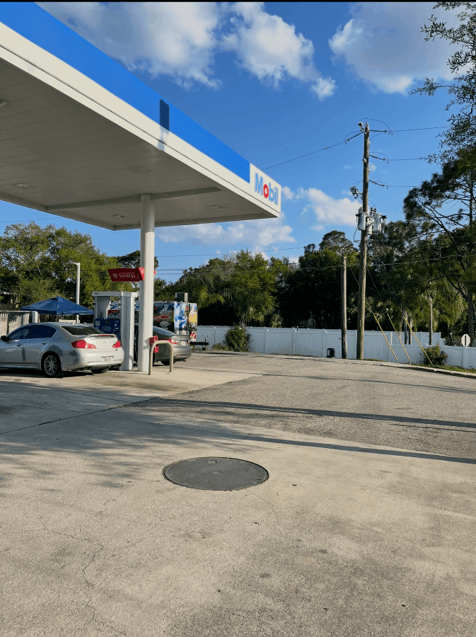 Busy Gas Station