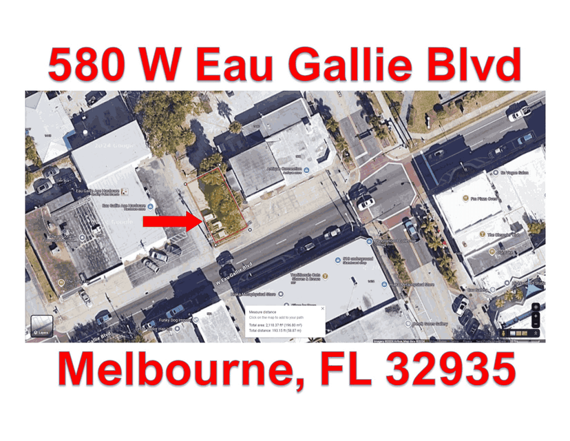 Prime Food Truck Location Busy Downtown Eau Gallie in Melbourne, Fl - Feet From the Causeway