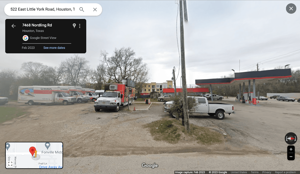 Food Truck Space available for rent on Little York at Gas Station