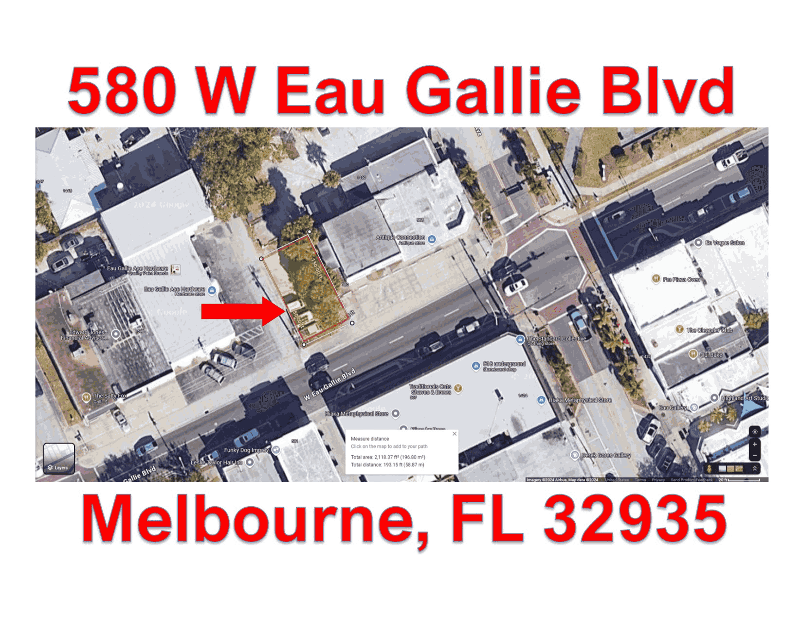 Prime Food Truck Location Busy Downtown Eau Gallie in Melbourne, Fl - Feet From the Causeway