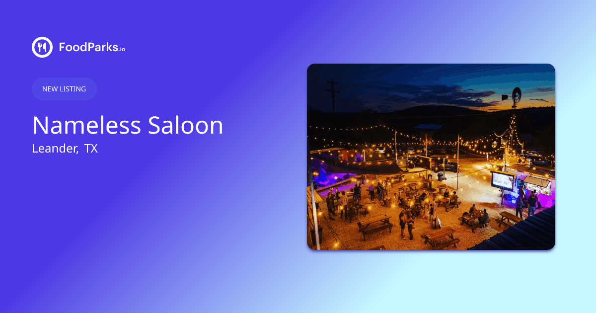 Nameless Saloon in Leander, Texas Food Truck Space for Rent